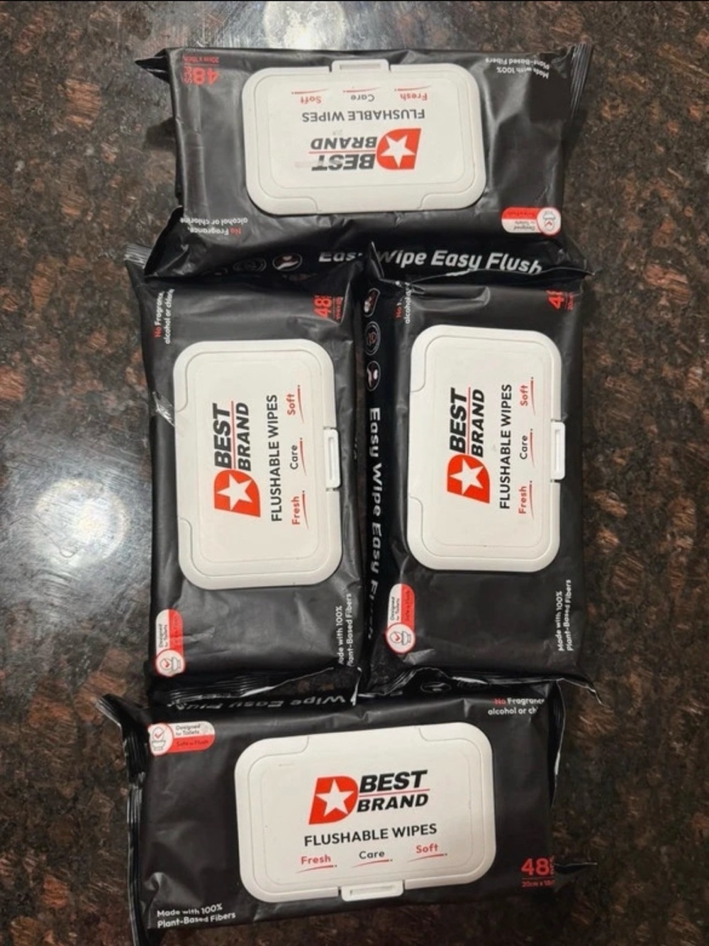 (Pack of 4) Best Brand Flushable Wipes